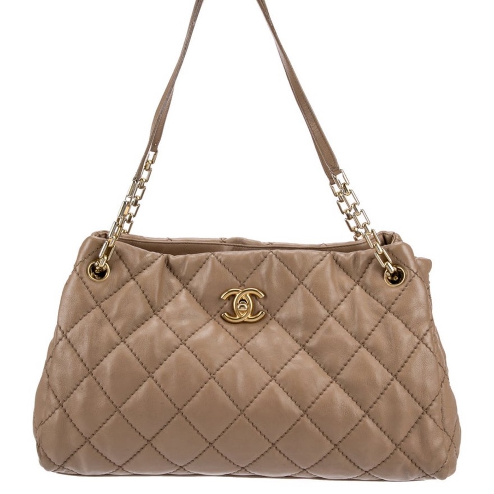 Chanel Beige Quilted Shoulder Bag